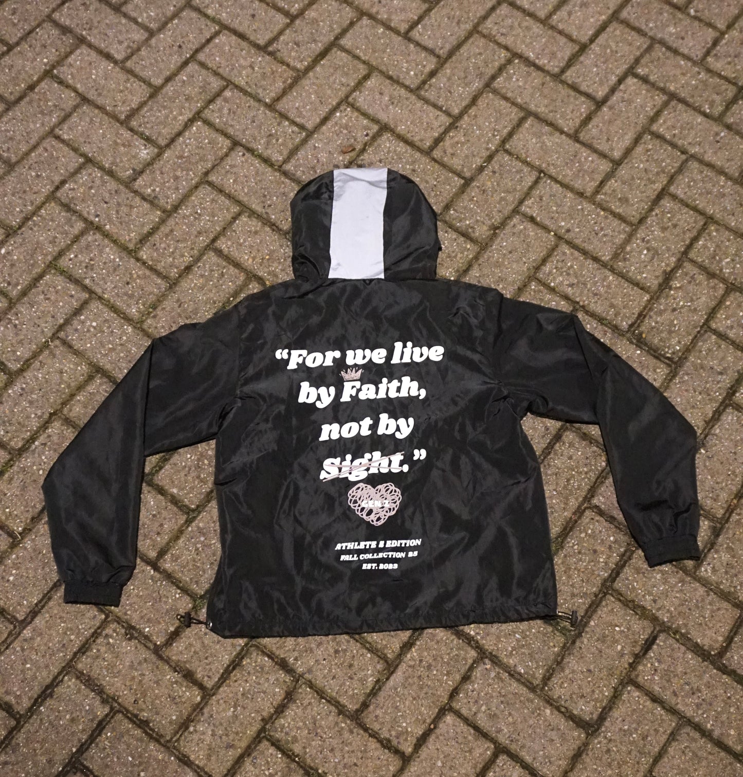 Faith Over Sight Reflective Windbreaker (Black)