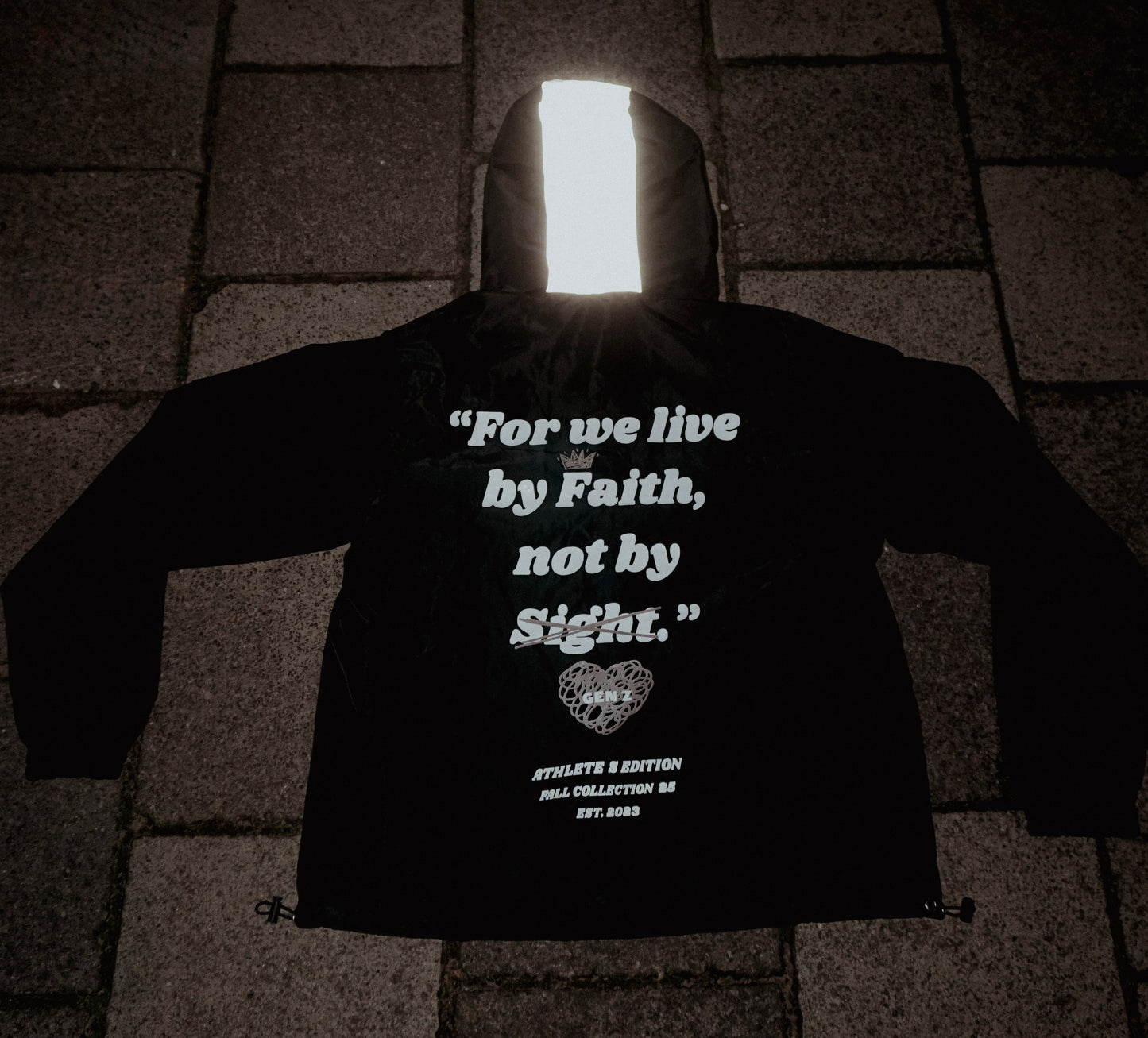 Faith Over Sight Reflective Windbreaker (Black)